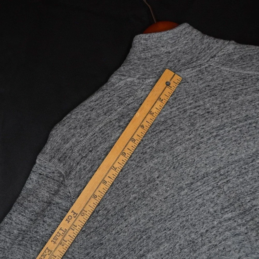 J.Crew Quarter Zip Pullover Mens XL Heather Gray Marled 100% Cotton